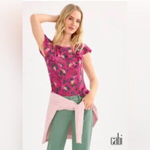 Cabi Pink Floral Wink Top - Style 6783